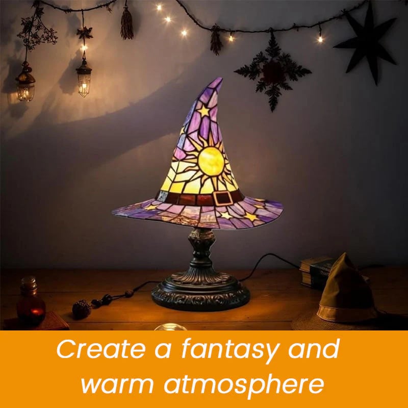 🔥Exclusive Limited Item 👍🔥49%OFF♠️Witch Hat Night Light & Stained Glass Witch Hat Lamp🎁