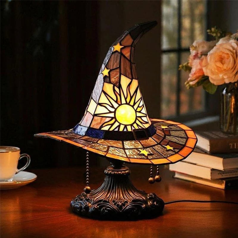 🔥Exclusive Limited Item 👍🔥49%OFF♠️Witch Hat Night Light & Stained Glass Witch Hat Lamp🎁