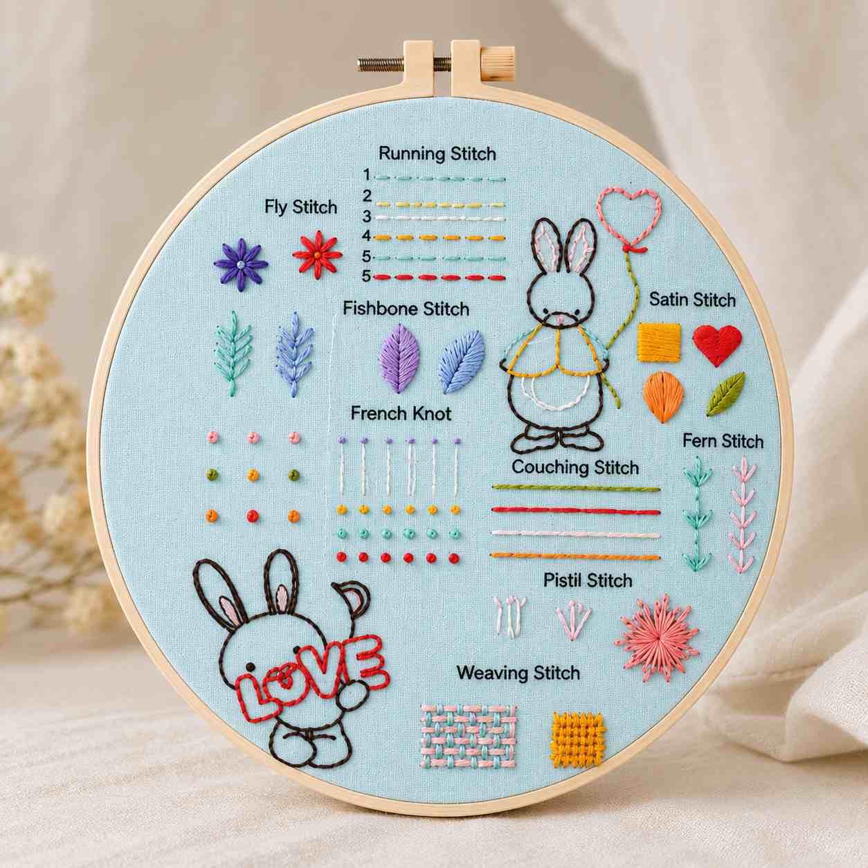 🌻🧵CraftHoop Stitch & Learn Beginner Embroidery Kit – Summer Edition