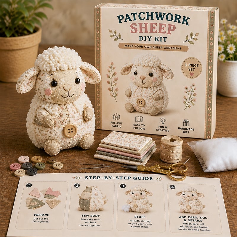 🧵DIY Patchwork Animal Kit – Create Your Own Adorable Animals - Highland Cattle