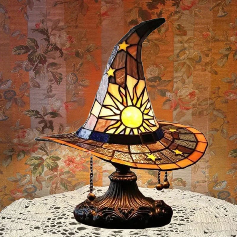 🔥Exclusive Limited Item 👍🔥49%OFF♠️Witch Hat Night Light & Stained Glass Witch Hat Lamp🎁