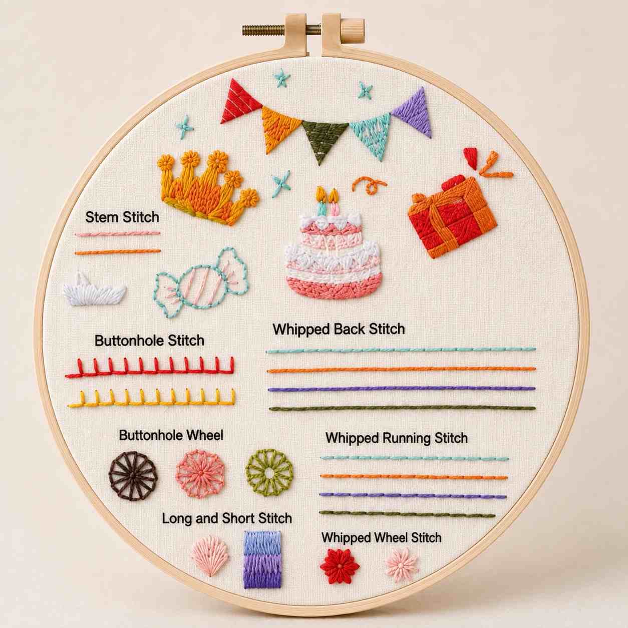 🌻🧵CraftHoop Stitch & Learn Beginner Embroidery Kit – Summer Edition